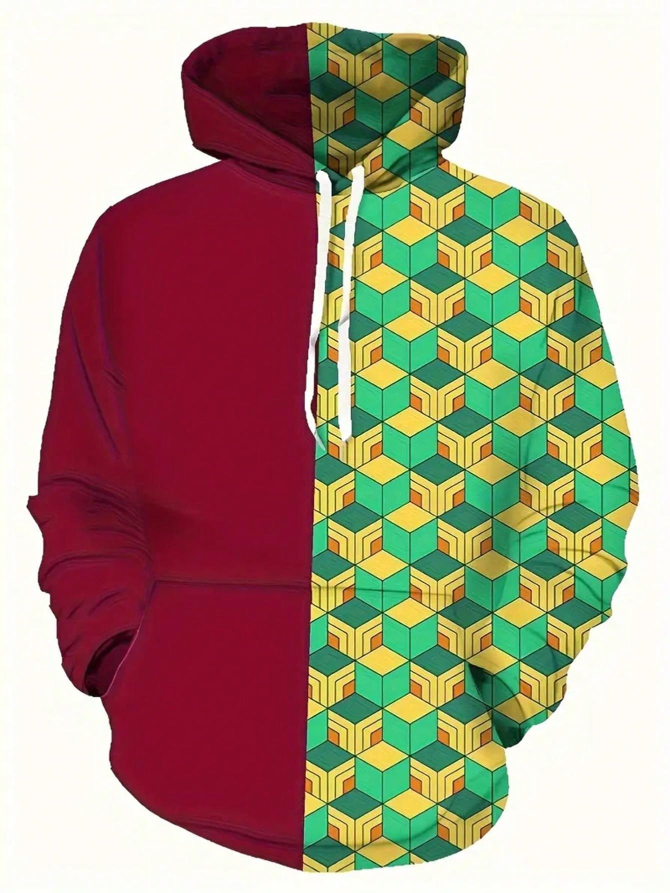 Anime Theme Pattern Print Hoodie, Cool Hoodies For Men, Men's Casual Graphic Design Hooded Sweatshirt Streetwear For Winter Fall, As Gifts