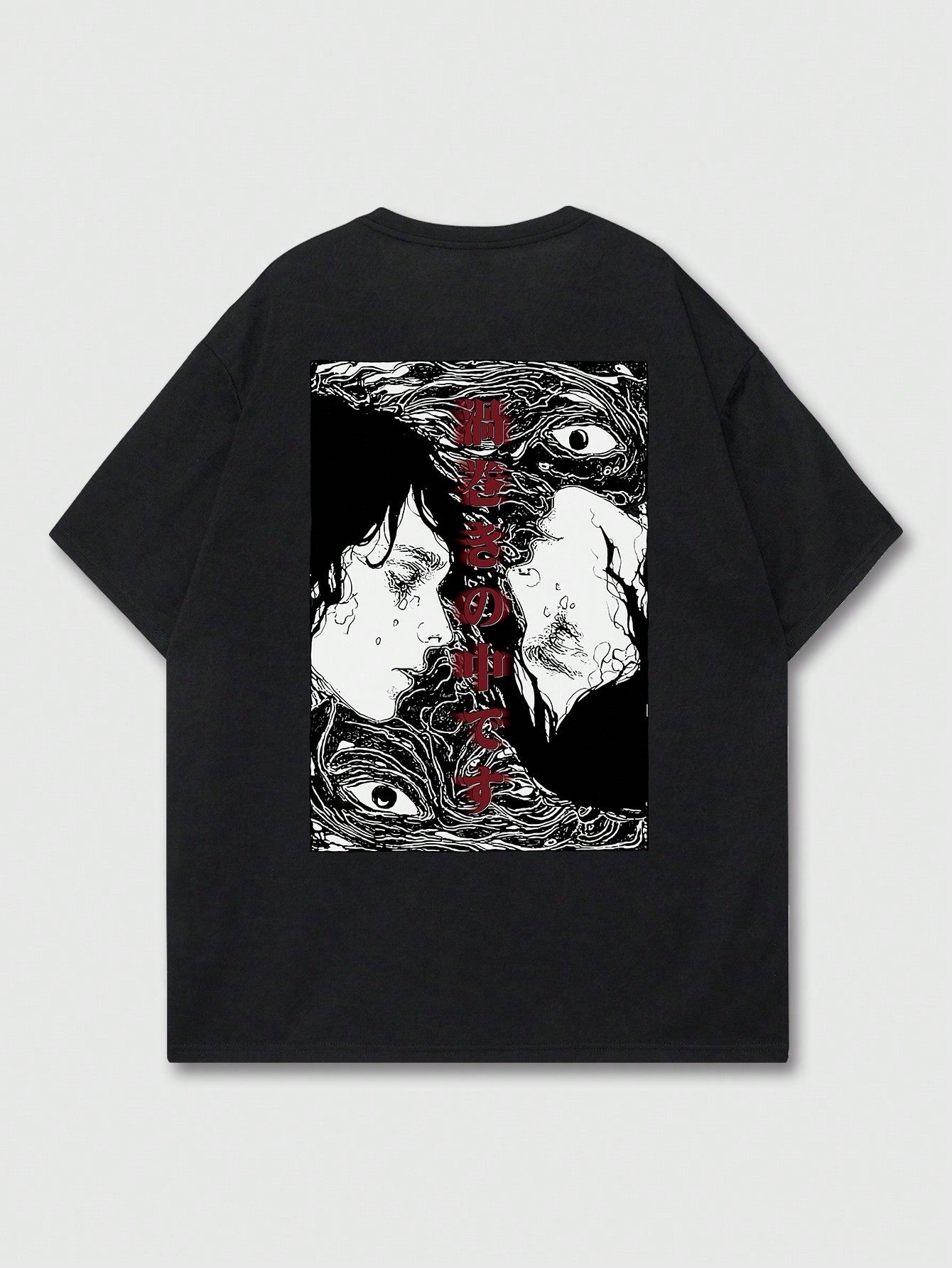 ROMWE Anime Men's Casual Anime Character Printed Short Sleeve Crew Neck T-Shirt, Summer