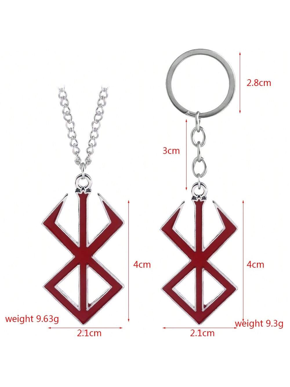 1pc Anime Keychain, Berserker Necklace, Nordic Viking Brand Warrior Mythology Keychain, Clothing, Bag, Jewelry Gift Halloween