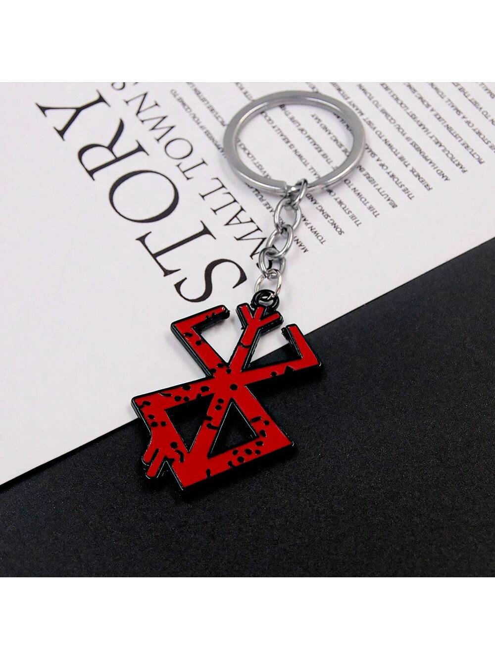 1pc Anime Keychain, Berserker Necklace, Nordic Viking Brand Warrior Mythology Keychain, Clothing, Bag, Jewelry Gift Halloween
