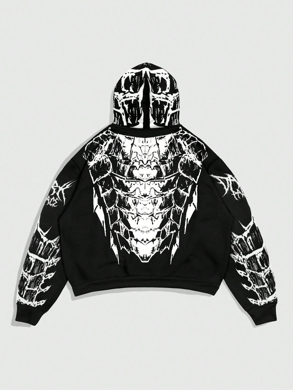 ROMWE Street Life Men's Anime Character Printed Long Sleeve Hoodie, Casual And Loose, Autumn/Winter