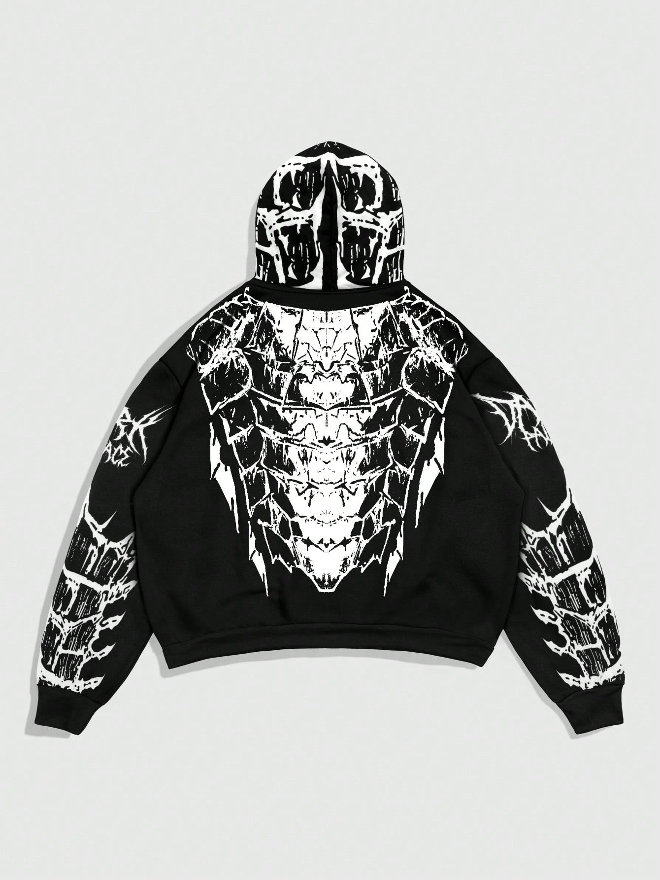 ROMWE Street Life Men's Anime Character Printed Long Sleeve Hoodie, Casual And Loose, Autumn/Winter