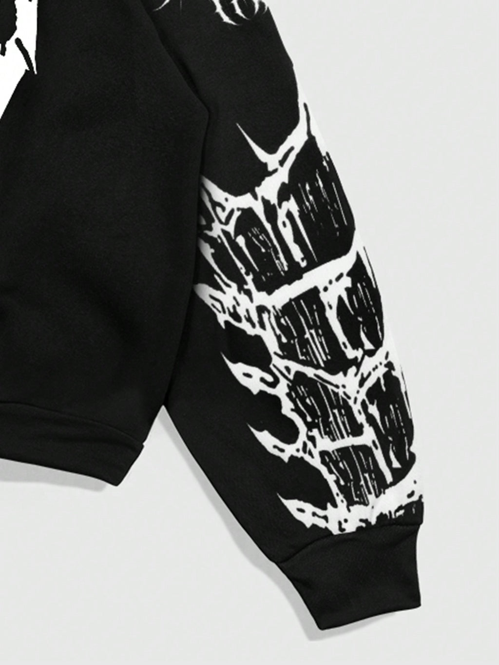 ROMWE Street Life Men's Anime Character Printed Long Sleeve Hoodie, Casual And Loose, Autumn/Winter