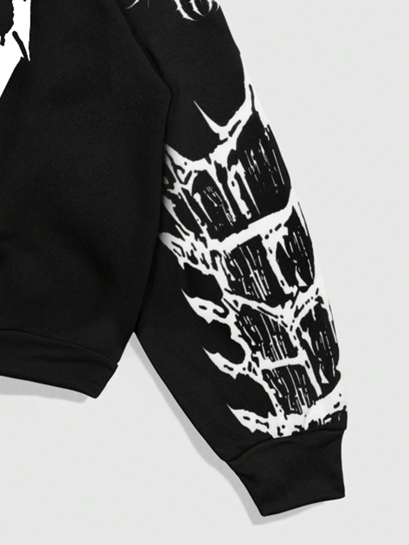 ROMWE Street Life Men's Anime Character Printed Long Sleeve Hoodie, Casual And Loose, Autumn/Winter