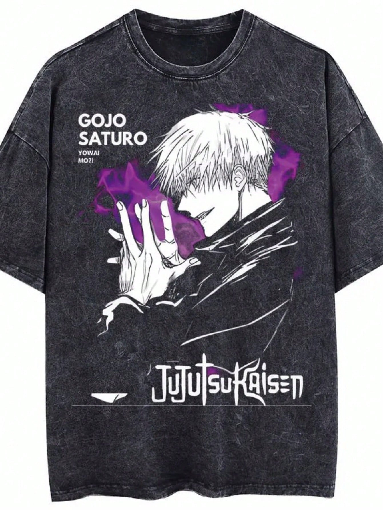 Washing T-Shirt Anime Japanese Manga New Harajuku Loose Retro National T-Shirt Men's Spell Return Battle Gojo Satoru DG004