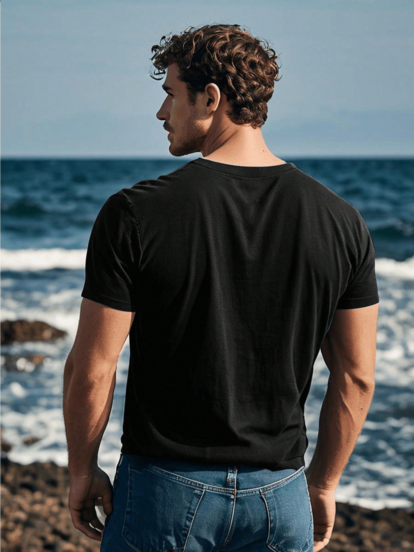 Popular Anime Character Sketch Printed Top, Casual And Fashionable Short Sleeved Round Neck T-Shirt, Men's Summer Outdoor Clothing, Versatile For Daily Casual Wear